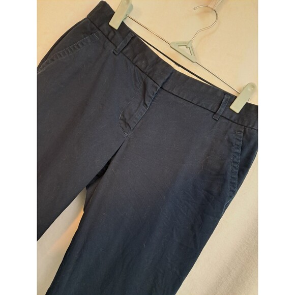 J. Crew City Fit Cropped Pants Navy Blue Cotton Blend Stetch Size 4 - Picture 3 of 10